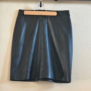 Boden Black Leather Mini Skirt